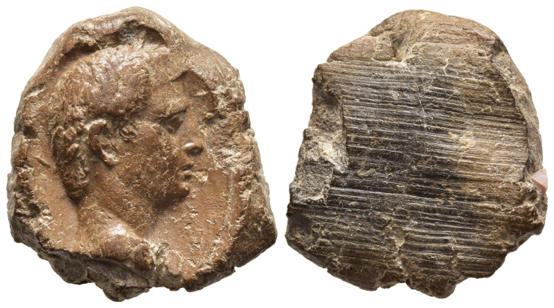 ROMAN EMPIRE. Augustus (27 BC-14 AD). Teracotta Seal.

Obv: Laureate head of Aug...