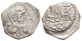 TIME OF ISAAC II ANGELUS (1185-1195). Silver Tetarteron. Irregular Bulgarian mint(?).

Obv: Half-length bust of archangel Michael facing, holding scep...
