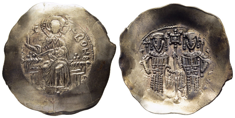ALEXIUS III ANGELUS COMNENUS (1195-1203). Pale Electrum Trachy. Constantinople. ...