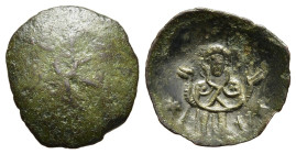 EMPIRE OF THESSALONICA. John Comnenus-Ducas (1237-1242). Trachy.

Obv: Star.
Rev: The Virgin Mary standing facing, orans; star to left and right.

Sea...