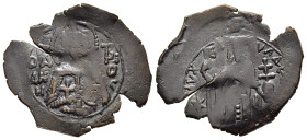 Michael VIII PALAEOLOGUS (1261-1282). Trachy. Thessalonica.

Obv: Facing bust of St. Demetrios, holding cross.
Rev: Michael standing facing, holding l...