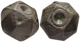 ISLAMIC WEIGHTS (circa 10-13th centuries). Commercial weight of 50 Dirhams or 5 Uqiya. Bronze.

An impressive Seljuk or Beylik coin weight in the form...