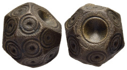 ISLAMIC WEIGHTS (circa 10-13th centuries). Commercial weight of 5 Dirhams or 1/2 Uqiya . Bronze.

A Seljuk or Beylik coin weight in the form of a poly...