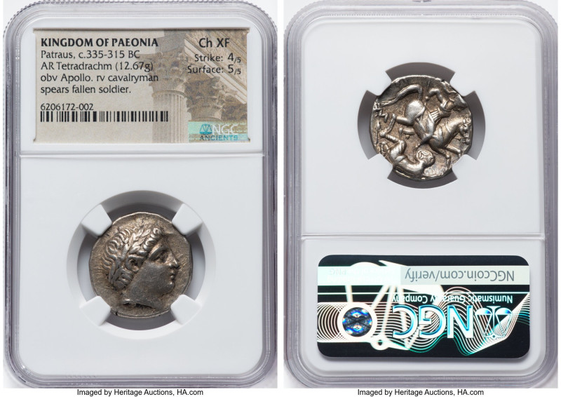 PAEONIAN KINGDOM. Patraus (ca. 335-315 BC). AR tetradrachm (25mm, 12.67 gm, 8h)....