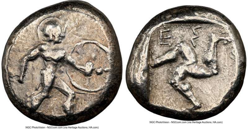 PAMPHYLIA. Aspendus. Ca. mid-5th century BC. AR stater (20mm, 3h). NGC Choice VF...