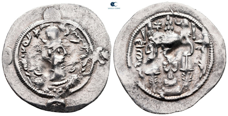 Sasanian Kingdom. BYŠ (Bishapur) mint. Hormizd IV AD 579-590. Dated 12 (590)
AR...