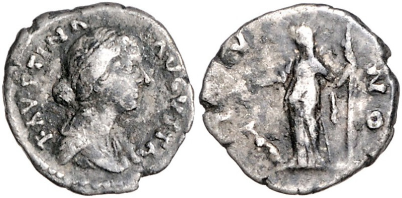 Kaiserzeit. 
Faustina II., Gattin des Marcus Aurelius. Denar (161-175) FAVSTINA...