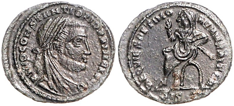 Kaiserzeit. 
Constantius I. 292-306. 1/2 Follis posthum 317-318 Siscia. DIVO CO...