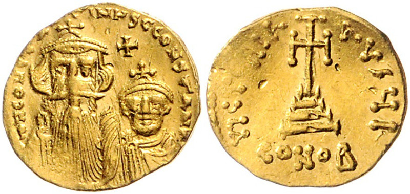 Constans II. 641-668. Solidus 654-659 Konstantinopel. dN CONSTANTIN4S C CONSTANT...