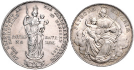 Bayern. 
Maximilian II. Joseph 1848-1864. Lot von 2 Stücken: Doppelgulden 1855 (vz) und Ludwig II. 1864-1886: Vereinstaler o.J. (vz+, winz. Rf.). Kah...