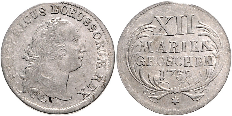Brandenburg/-Preußen. 
Friedrich II. 1740-1786. 12 Mariengroschen (1/3 Taler) 1...