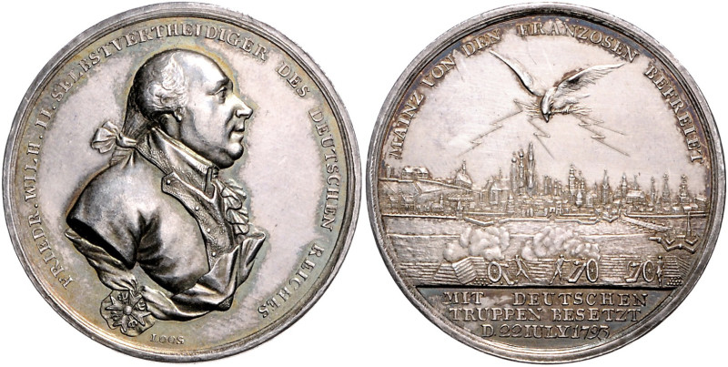 Brandenburg/-Preußen. 
Friedrich Wilhelm II. 1786-1797. Silbermedaille 1793 (v....