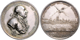 Brandenburg/-Preußen. 
Friedrich Wilhelm II. 1786-1797. Silbermedaille 1793 (v. Loos) auf die Befreiung von Mainz. Slg.&nbsp;Marienburg&nbsp;9955, So...