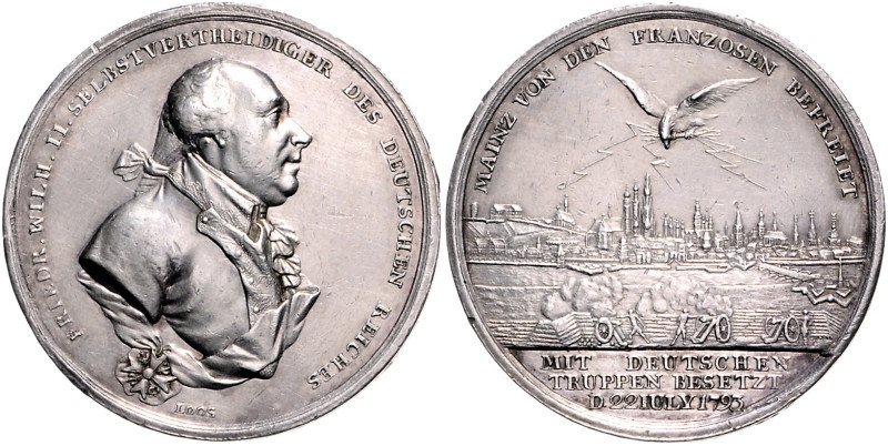 Brandenburg/-Preußen. 
Friedrich Wilhelm II. 1786-1797. Silbermedaille 1793 (v....