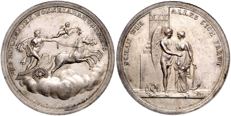 Brandenburg/-Preußen. 
Friedrich Wilhelm III. 1797-1840. Silbermedaille 1800 (v...