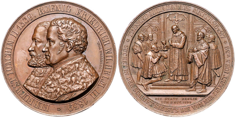 Brandenburg/-Preußen. 
Friedrich Wilhelm III. 1797-1840. Bronzemedaille 1839 (v...