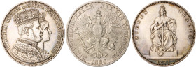 Brandenburg/-Preußen. 
Wilhelm I. 1861-1888. Lot von 3 Stücken: Vereinstaler (Krönungstaler) 1861 (ss+), Vereinstaler (Siegestaler) 1866 A (ss-vz) un...