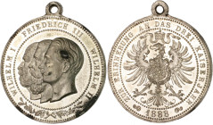 Brandenburg/-Preußen. 
Wilhelm II. 1888-1918. Lot von 10 Stücken: verschiedene Medaillen auf das Drei-Kaiser-Jahr, in Bronze und Weißmetall. . 

ss...
