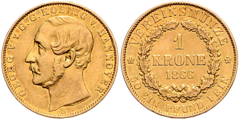Braunschweig/-Calenberg-Hannover. 
Georg V. 1851-1866. Krone 1866 B. AKS&nbsp;1...