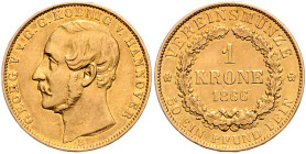 Braunschweig/-Calenberg-Hannover. 
Georg V. 1851-1866. Krone 1866 B. AKS&nbsp;140, Jaeger&nbsp;135. . 

ss