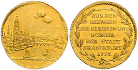 Frankfurt, Stadt. 
Dukat 1796 Kontribution. J.u.F.&nbsp;964, Friedberg&nbsp;1025. . 

ss-vz