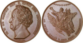 Frankfurt, Stadt. 
Medaillen auf Johann Wolfgang von Goethe. Bronzemedaille 1832 (v. König/Loos) auf seinen Tod. Förschner&nbsp;270, J.+&nbsp;F.&nbsp...