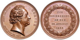 Frankfurt, Stadt. 
Medaillen auf Johann Wolfgang von Goethe. Bronzemedaille 1849 (v. Kullrich) auf seinen 100. Geburtstag. Förschner&nbsp;80, J.+&nbs...