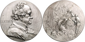 Frankfurt, Stadt. 
Medaillen auf Johann Wolfgang von Goethe. Silbermedaille 1899 (v. A. Scharff) auf seinen 150. Geburtstag, i. Rd: 900. Förschner&nb...