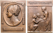 Frankfurt, Stadt. 
Medaillen auf Johann Wolfgang von Goethe. Bronzeplakette 1902 (v. Bosselt) auf seine Mutter, Katharina Elisabeth Goethe, geb. Text...