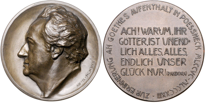 Frankfurt, Stadt. 
Medaillen auf Johann Wolfgang von Goethe. Bronzemedaille 192...