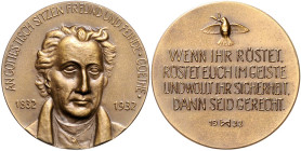Frankfurt, Stadt. 
Medaillen auf Johann Wolfgang von Goethe. Bronzemedaille 1932 (v. Walther v. Hattingberg) auf seinen 100. Todestag. Förschner&nbsp...