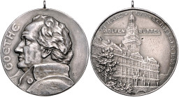 Frankfurt, Stadt. 
Medaillen auf Johann Wolfgang von Goethe. Silbermedaille 1932 (v. E.S.) auf das 6. Harzgauschießen zu Wolfenbüttel, Rs: Punze 990....