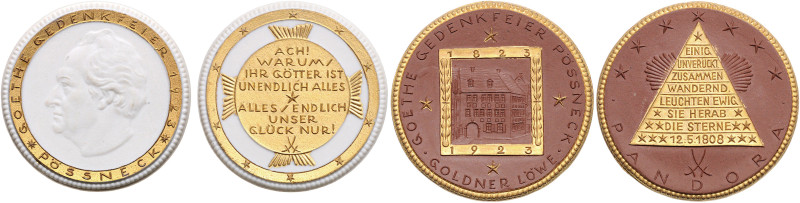 Frankfurt, Stadt. 
Medaillen auf Johann Wolfgang von Goethe. Lot von 10 Stücken...