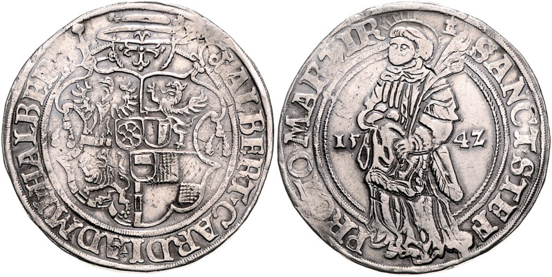 Halberstadt, Bistum. 
Albrecht von Brandenburg 1513-1545. Taler 1542. Besser/Br...