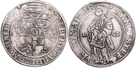 Halberstadt, Bistum. 
Albrecht von Brandenburg 1513-1545. Taler 1542. Besser/Brämer/Bürger&nbsp;40.17, Davenport&nbsp;9210. . 

ss+