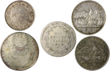 Deutsche Münzen bis 1871. 
Lot von 5 Stücken: Lübeck: 32 Schilling 1749 (ss-, kl. Sf.), Nassau: Gulden 1855 und Preussen: Taler 1818 D, 1821 A und 18...