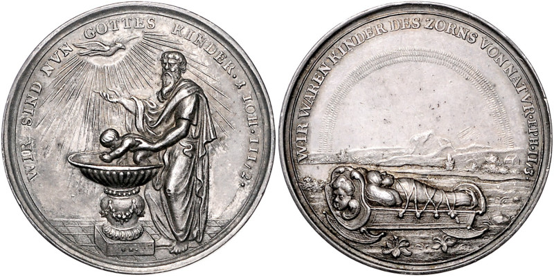 Silbermedaille o.J. (v. Hautsch) WIR WAREN KINDER DES ZORNS DER NATVR / WIR SIND...