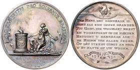 Silbermedaille (1795) (v. Berckel/Lageman) auf die Silberhochzeit von C.LISING EN C.WEHLING. Bemolt&nbsp;1463. mit gravierten Daten 38,8&nbsp;mm, 16,7...
