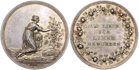 Silbermedaille o.J. (v. Loos) 'AUS LIEBE FÜR LIEBE GEWUNDEN'. Sommer&nbsp;B54. 36,2&nbsp;mm, 14,13&nbsp;g. . 

vz-st