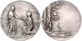 Silbermedaille o.J. (v. Mattei) SEMPER, mit leerem Gravurfeld, i. Rd: eine Punze, Biene und ARGENT. 32,3&nbsp;mm, 13,20&nbsp;g. . 

vz