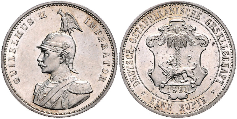 Deutsch-Ostafrika. 
1 Rupie 1890 (A). Jaeger&nbsp;713. winz. Flecke, kl. Kr.. ...