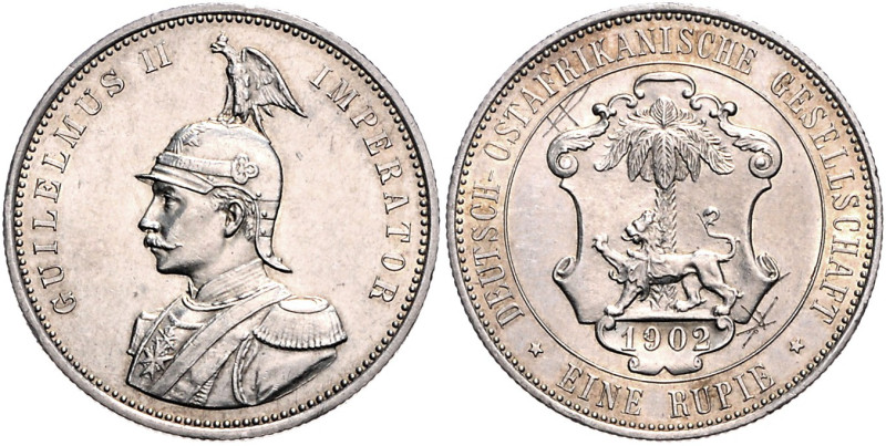 Deutsch-Ostafrika. 
1 Rupie 1902 (A). Jaeger&nbsp;713. Rs. kleines Graffiti. 
...