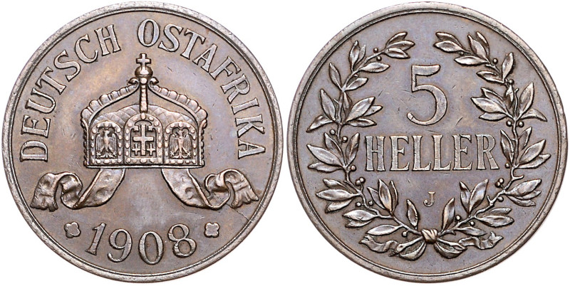 Deutsch-Ostafrika. 
5 Heller 1908 J. Jaeger&nbsp;717. . 

f.vz