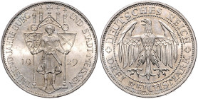 3 Reichsmark 1929 E 1000 Jahre Burg und Stadt Meissen. Jaeger&nbsp;338. . 

st
