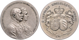 Neufürsten-Auersperg. 
Silbermedaille 1903 (v. Jauner) auf die Silberhochzeit des Fürstenpaares von Auersperg, mit 2 Punzen. 29,3&nbsp;mm, 10,30&nbsp...