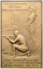 Schweizer Schützenmedaillen. 
Zürich. Einseitige Bronzeplakette o.J. (v. Huguenin) auf das Forchschießen, mit Gravur 'WEBER RUDOLF 456 PKTE.'. Richte...