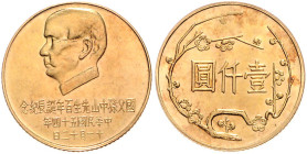 Taiwan. 
1000 Yuan 1965 Year 54 auf den 100. Geburtstag von Dr. Sun Yat Sen. K.M.&nbsp;Y541, Friedberg&nbsp;16. 15,08&nbsp;g. . 

vz+