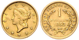 Vereinigte Staaten von Amerika. 
Dollar 1853. K.M.&nbsp;73, Friedberg&nbsp;84. . 

ss