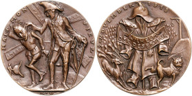 Medaillen von Karl Goetz. 
Bronzemedaille 1918 'Wilhelm der Deserteur'. Kienast&nbsp;233, Slg.&nbsp;Böttcher&nbsp;5590. 58,1&nbsp;mm, 62,31&nbsp;g. ....