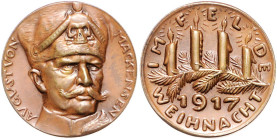 Medaillen von Karl Goetz. 
Bronzemedaille 1917 August von Mackensen - Weihnacht im Feld. Kienast&nbsp;242/244, Slg.&nbsp;Böttcher&nbsp;5614. 22,7&nbs...